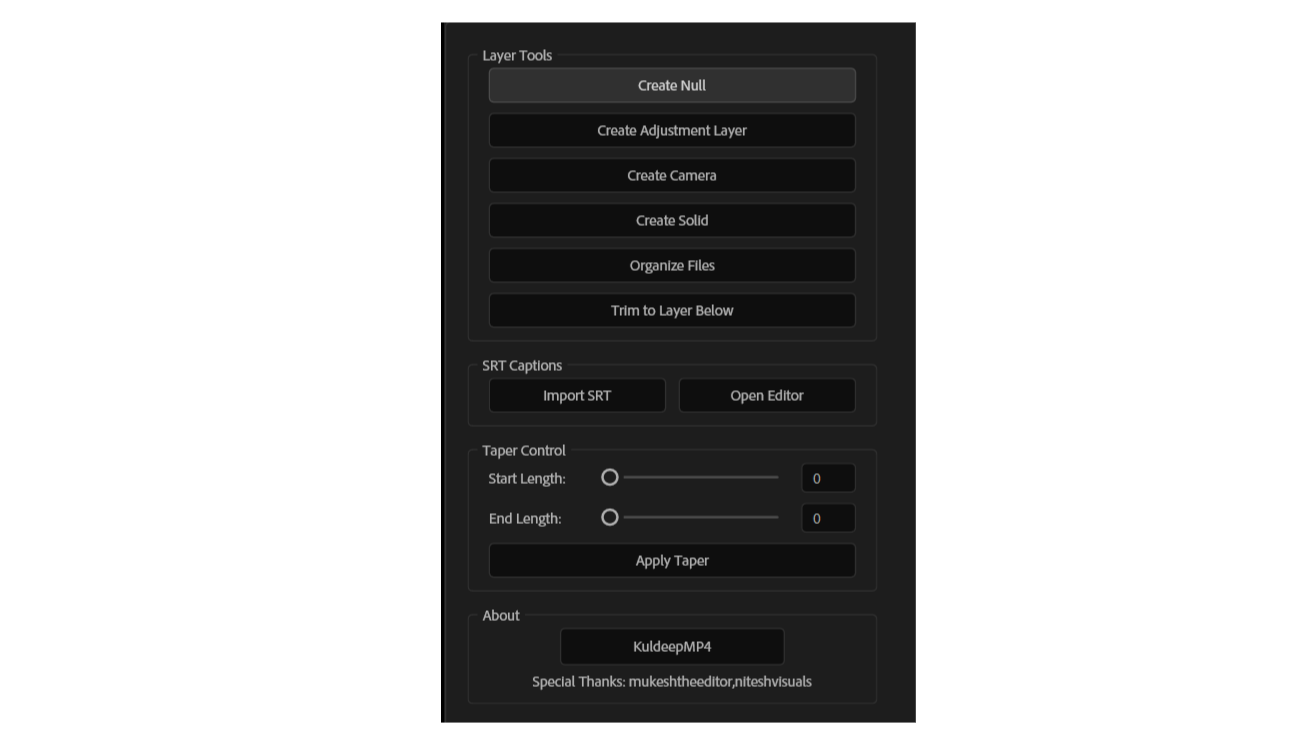 AllRounder Toolkit Panel Screenshot
