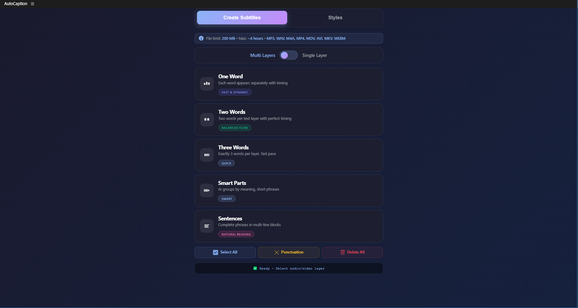 Auto Caption Styles Pack Preview