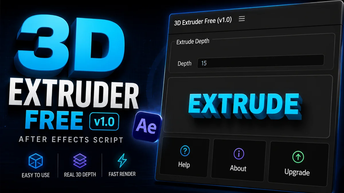 3D Extruder Free AE Script