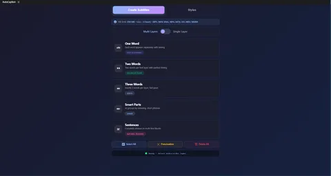 Auto Caption Styles Preview