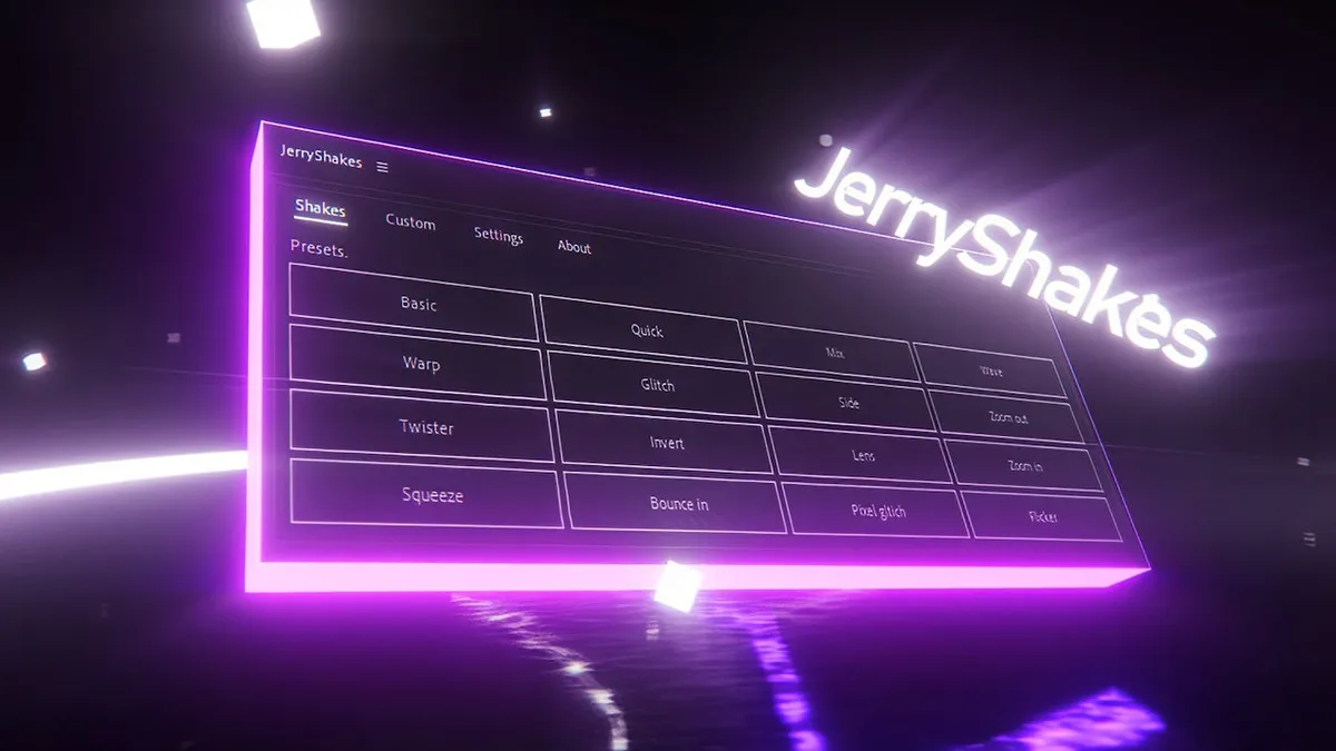 JerryShakes Interface Preview
