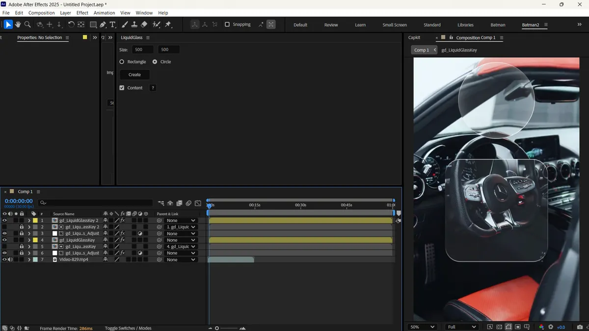 Liquid Glass for After Effects Interface Preview