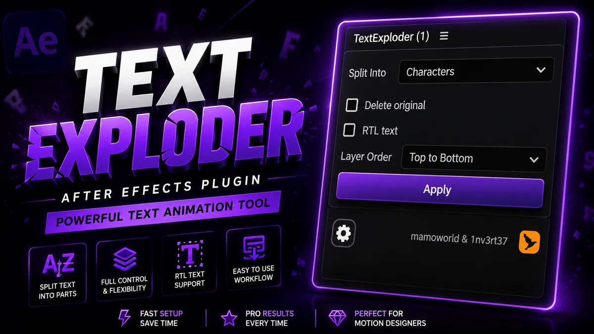 Text Exploder Free AE Script Interface Preview
