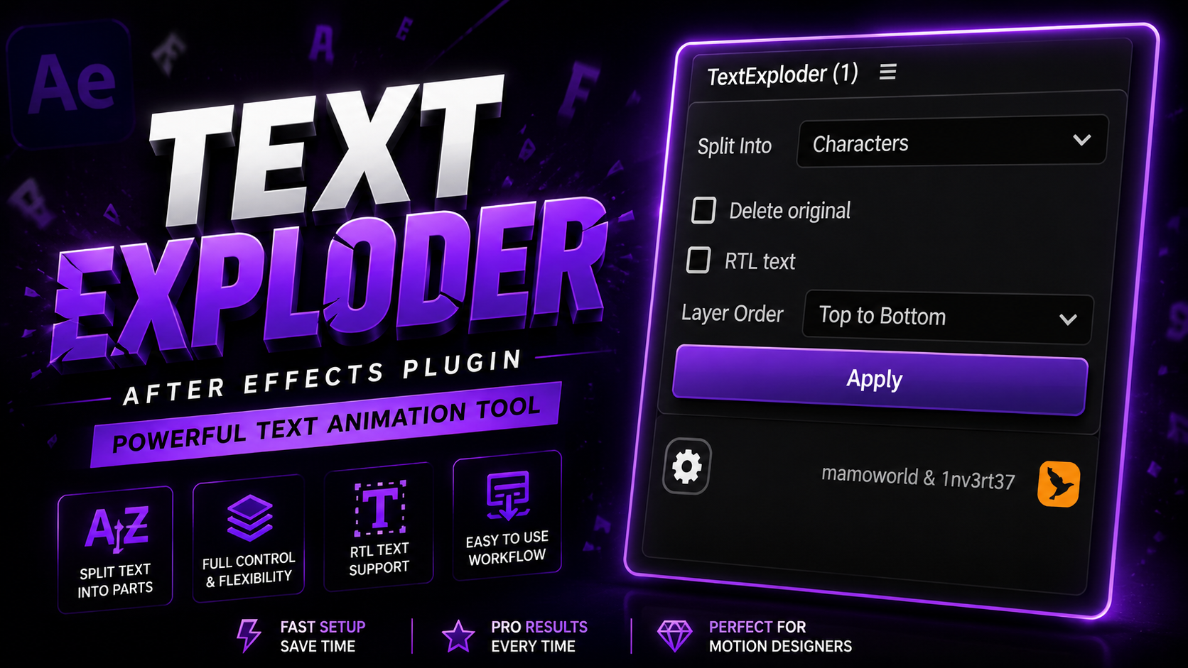 Text Exploder Free AE Script Preview