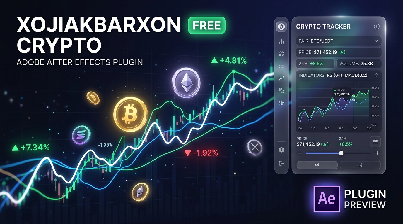 Xojiakbarxon Crypto – 3D Text Plugin Interface Preview